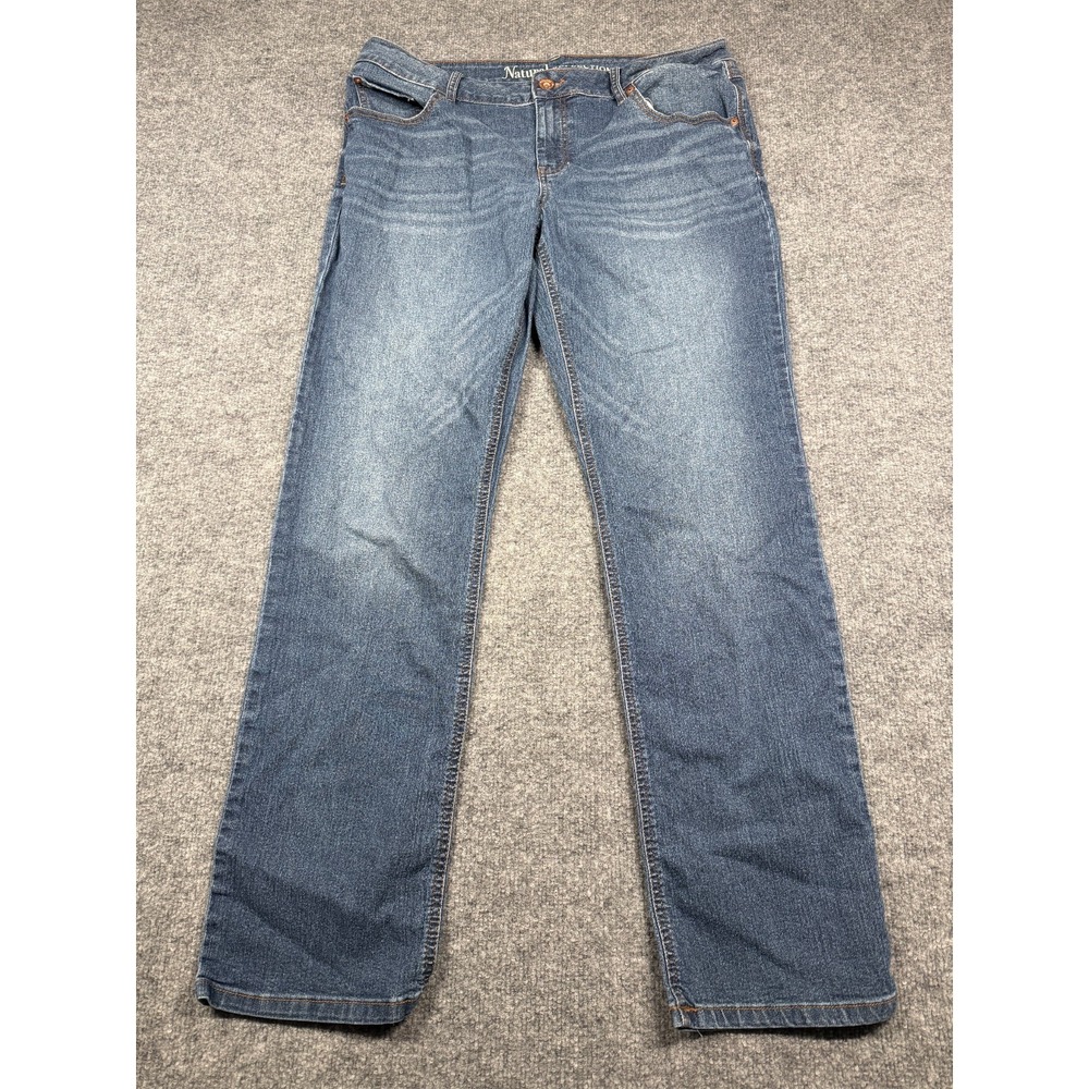 Natural Reflections Womens 14A Blue Comfort Stretch Straight Leg Jeans 36x30